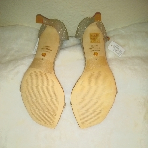 Stuart Weitzman glitter heels ankle strap size 5 1/2 - Picture 3 of 3